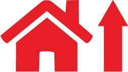 house icon with arrow pointing up house icon with arrow pointing up