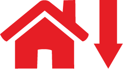 house icon with arrow pointing down house icon with arrow pointing down